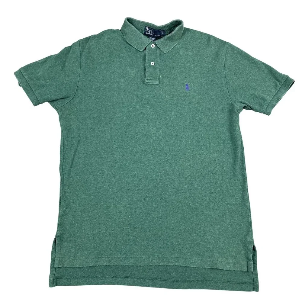 Polo Ralph Lauren Mens Green 100% Cotton Polo Shirt Sz Medium